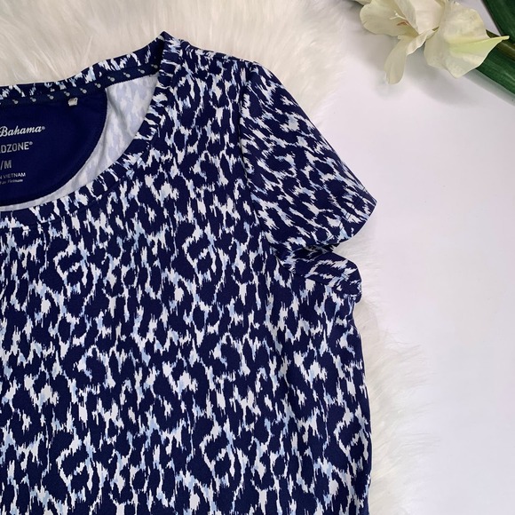 Tommy Bahama Aubrey Chic Cheetah Island zone Top Blue Summer UPF 30 Size M - Picture 12 of 14